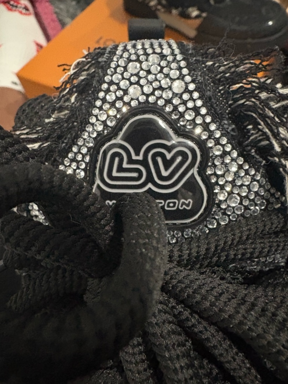 Louis Vuitton Skates Swarovski Rhinestone Black and White Mens’ Sneakers - Picture 3 of 8